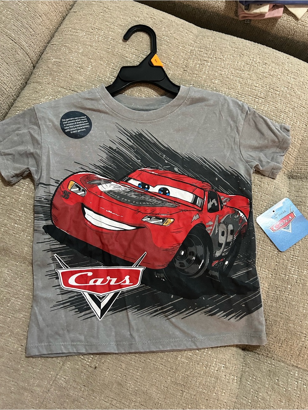 Disney Cars Lightning McQueen Red Graphic Kids T‑Shirt size 2